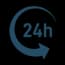 Icono de recepción y atención al cliente disponible las 24 horas.
